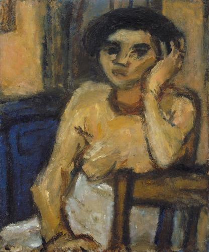 Czóbel Béla (1883-1976) Female half-nude, 1920s