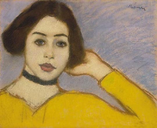 Rippl-Rónai József (1861-1927) Fiatal lány sárga ruhában