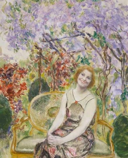 Csók István (1865-1961) Lány a kertben