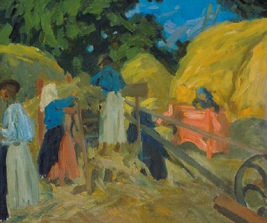 Vaszary János (1867-1939) Threshing, 1909