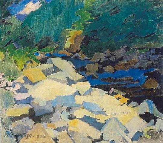 Nagy Oszkár (1883-1965) Fernezei sziklás völgy, 1935