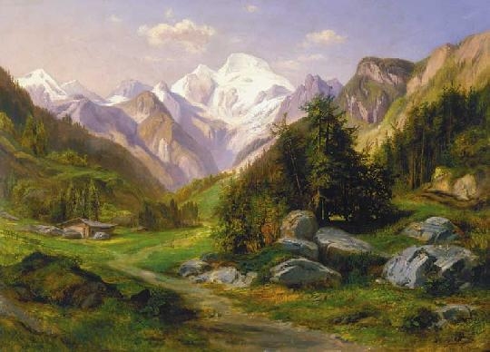 Telepy Károly (1828-1906) Tátra-mountains landscape, 1901