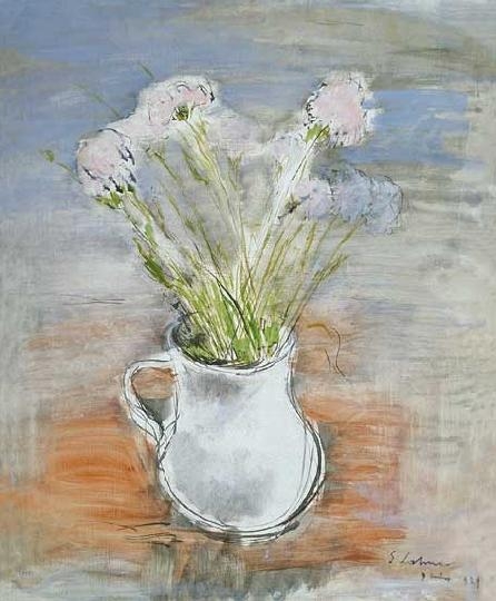 Lahner Emil (1893-1980) Virágcsendélet korsóval, 1929