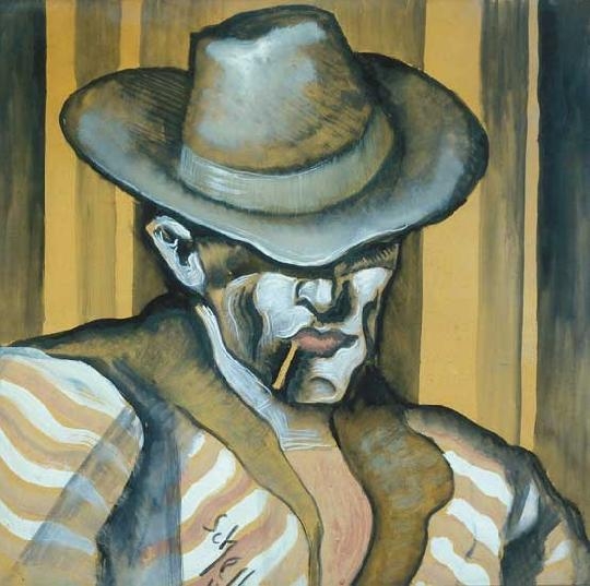Scheiber Hugó (1873-1950) Man with a hat