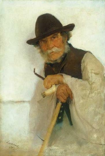 László Fülöp (1869-1937) Shepherd smoking a pipe, 1893