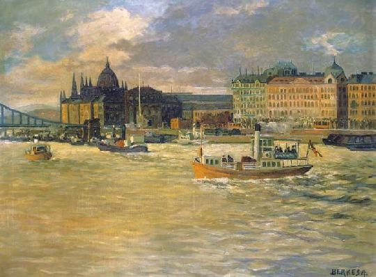 Berkes Antal (1874-1938) View of Budapest