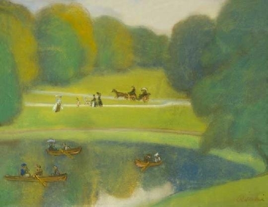 Rippl-Rónai József (1861-1927) A brüsszeli nagy park (A brüsszeli nagy park tóval), 1901