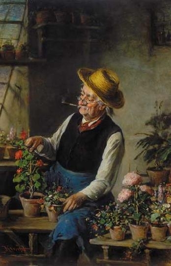 Kern Hermann Ármin (1838-1912) The flower gardener