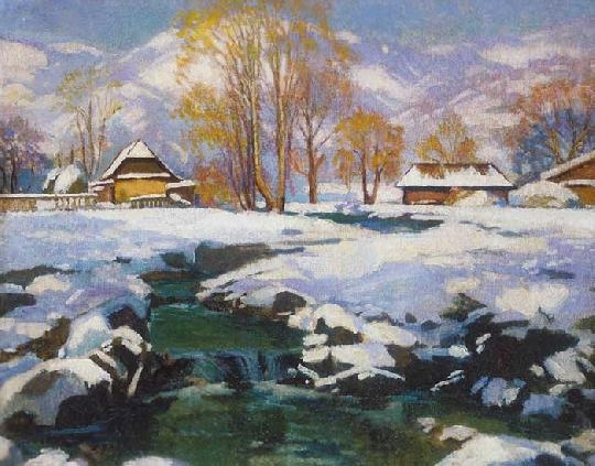 Balla Béla (1882-1965) Rozsály in a wintery sunshine, 1942.