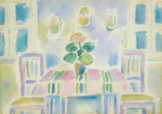 Kmetty János (1889-1975) Interior with flowers