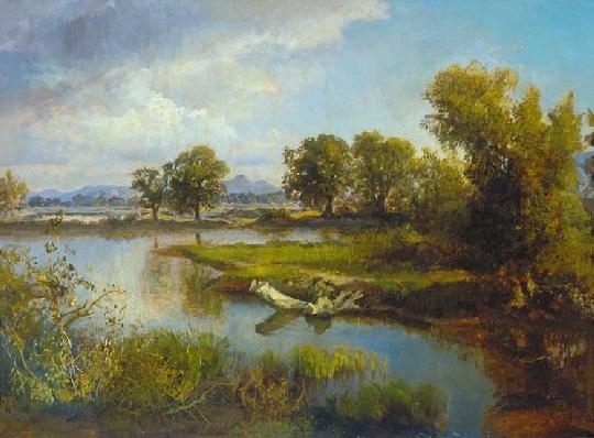 Brodszky Sándor (1819-1901) A scene at Rákos-brook
