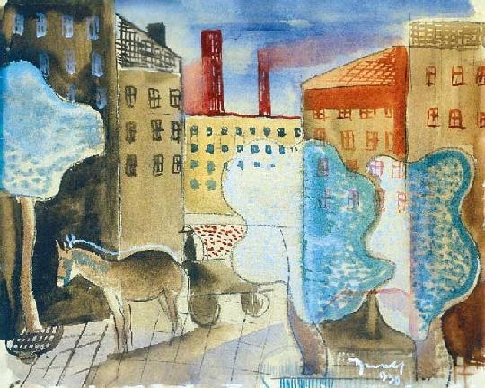 Bene Géza (1900-1960) Morning in the city, 1930