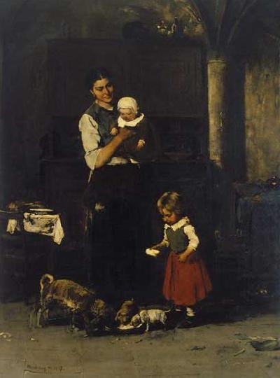 Munkácsy Mihály (1844-1900) Two families, 1877