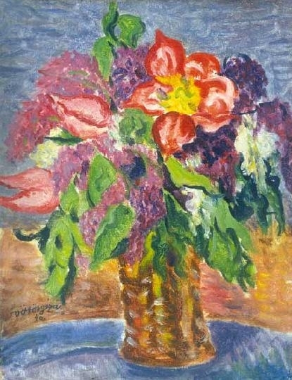 Vörös Géza (1897-1957) Still life with flowers, 1940