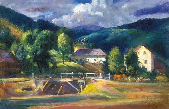 Boldizsár István (1897-1984) At the bridge in Nagybánya, 1931