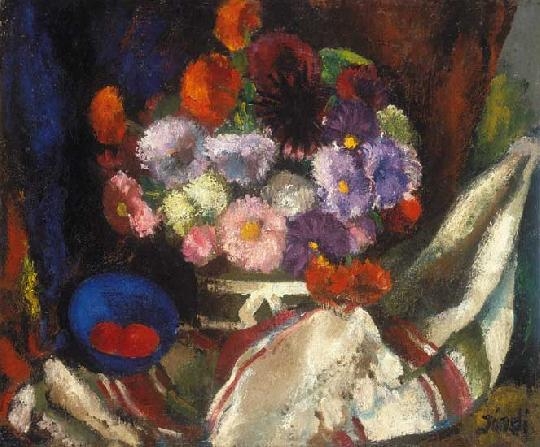 Jándi Dávid (1893-1944) Still life with flowers