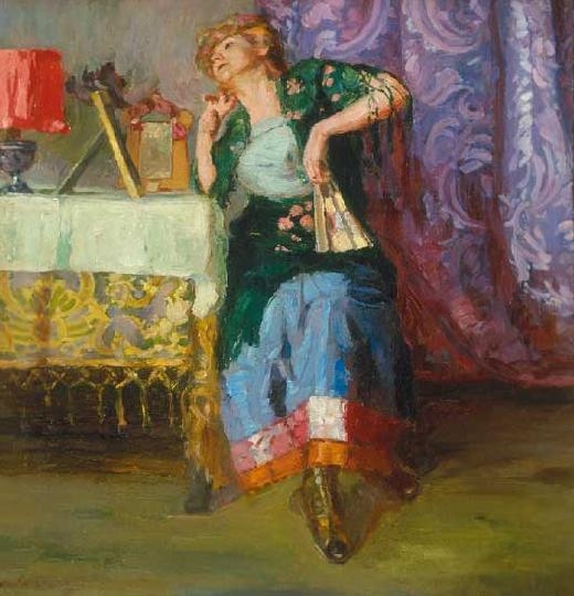 Béli Vörös Ernő (1882-1922) In the boudoir