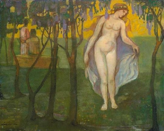 Gulácsy Lajos (1882-1932) Dew (Female nude among trees), 1904-1905