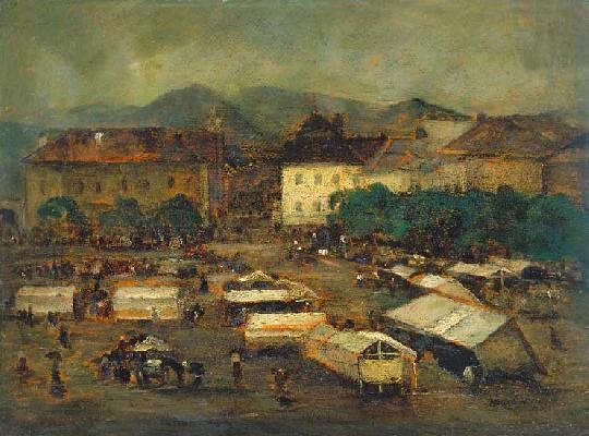Mund Hugó (1892-1962) Market-place