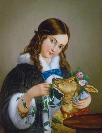 Orlai Petrich Soma (1822-1880) Portrait of a little girl, 1865(?)