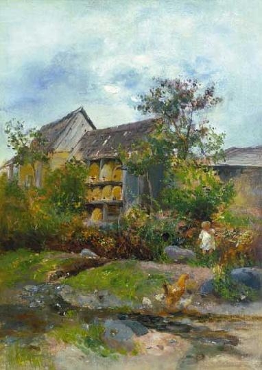 Gerhardt Alajos (1837-1889) At the end of the gardens