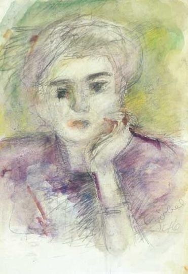 Czóbel Béla (1883-1976) Female portrait, 1946