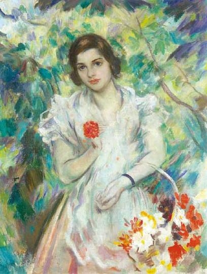 Csók István (1865-1961) Gathering flowers