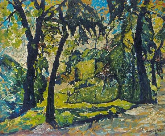 Scheiber Hugó (1873-1950) Park scene