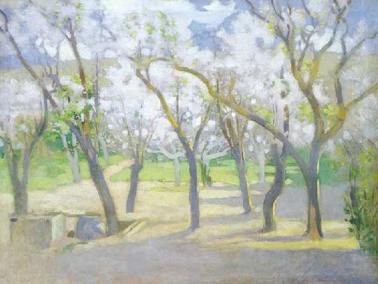 Vaszary János (1867-1939) Almond garden in Józsefpuszta