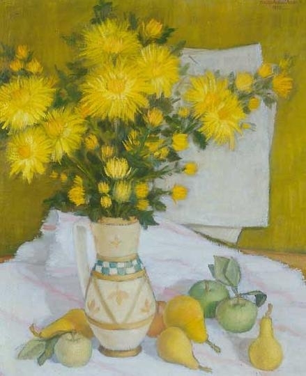 Fülöp Antal Andor (1908-1979) Yellow chrysanthemums, 1958