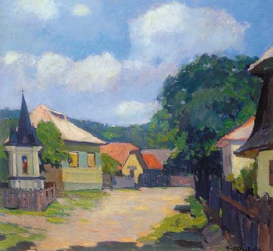 Kiss Károly (1883-1953) Napsütötte falusi utca
