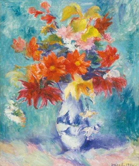 Vass Elemér (1887-1957) Still life with flowers, 1933