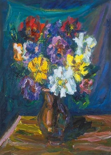 Holló László (1887-1976) Still life with flowers