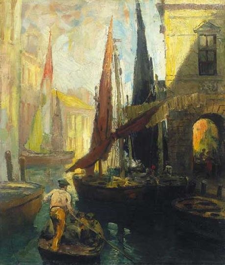 Háry Gyula (1864-1946) Venetian gondolier