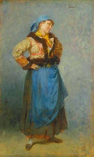 Deák Ébner Lajos (1850-1934) Maid in national dress