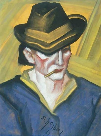 Scheiber Hugó (1873-1950) Cigarettázó férfi