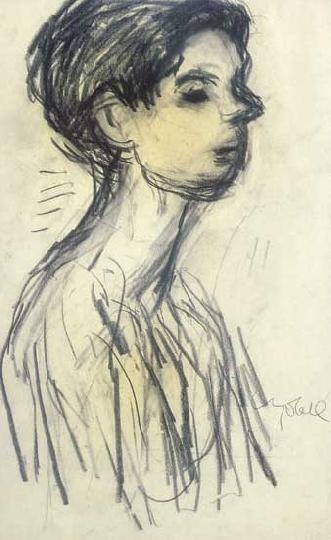 Czóbel Béla (1883-1976) Nő profilból