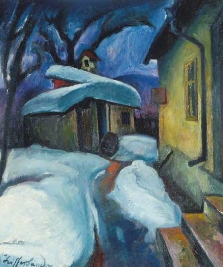 Ziffer Sándor (1880-1962) Courtyard in Winter