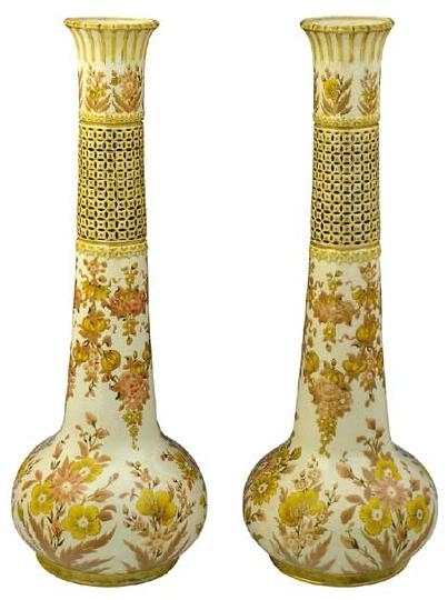 Zsolnay Pair of vases from the 'Mouchette'-series, Zsolnay, 1890