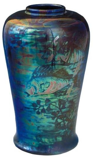 Zsolnay Panorama vase with 'Underwater world' decoration, Zsolnay, around 1910