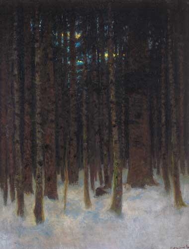 Mednyánszky László (1852-1919) Wintery forest scene
