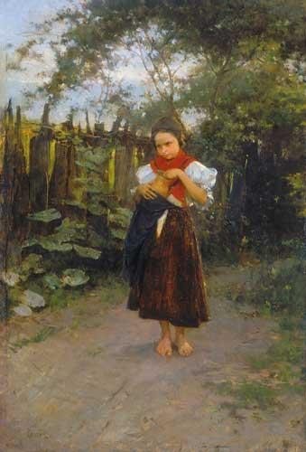 Deák Ébner Lajos (1850-1934) Lányka korsóval