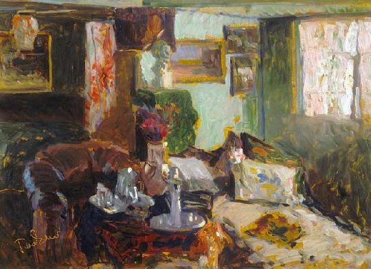Tibor Ernő (1885-1945) The painter's room