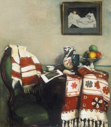 Krizsán János (1866-1948) Still life with woven stuff, 1915