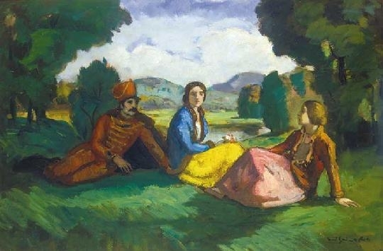 Iványi Grünwald Béla (1867-1940) People sitting in the shadow