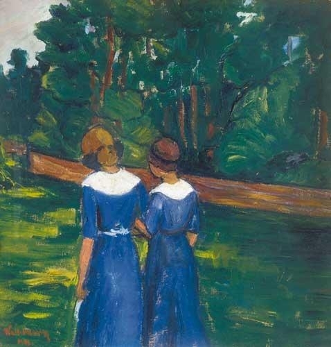 Walleshausen Zsigmond (1888-?) Lányok a parkban, 1911