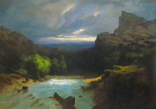 Telepy Károly (1828-1906) Mountain landscape, 1876