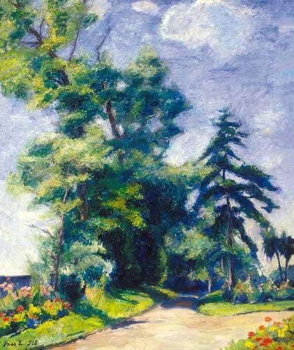 Vass Elemér (1887-1957) Forest in the spring time, 1928