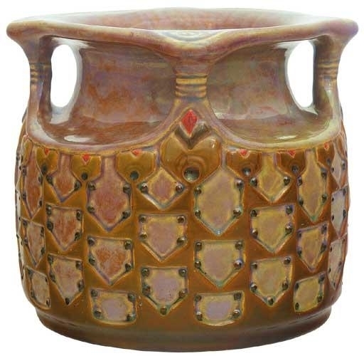Zsolnay Vase with four handles, Zsolnay, around 1906, Design: Lajos Mack