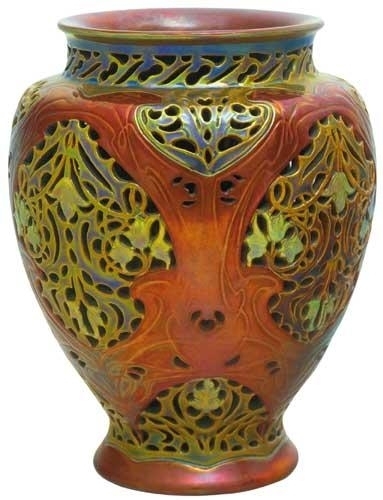 Zsolnay Reticulated dual-walled vase, Zsolnay, around 1903,  Design: presumably Henrik Darilek